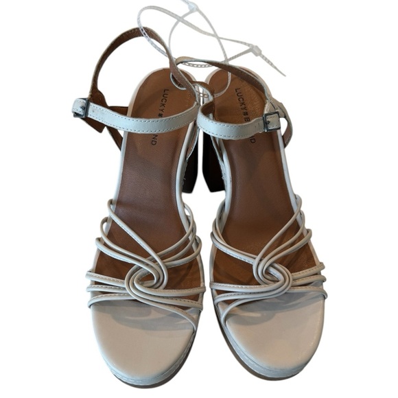 Lucky Brand Ismene Buckle Strappy Open Toe Platform Sandals Block Heel Size 10 - Picture 2 of 15